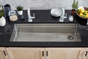 Morgan Tap and Basin 46.5in Workstation Basin with Two Tiers and Offset Corner Drain